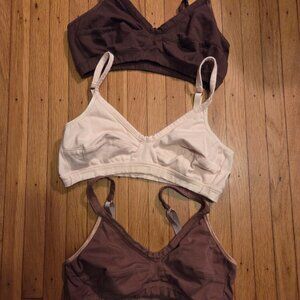 3 Brook There Organic Cotton Bras 34 B/C USA-made